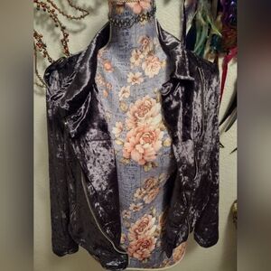 New Look Velvet Moto Jacket Shimmer